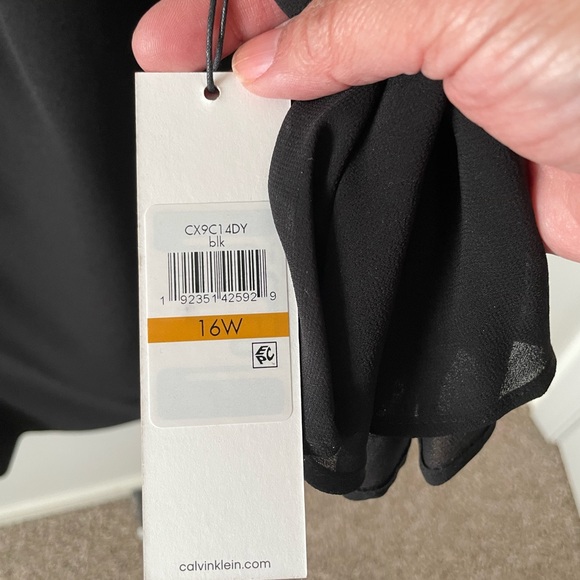 Calvin Klein black cocktail dress with bell sleeves sz 16- NWT - Picture 4 of 4